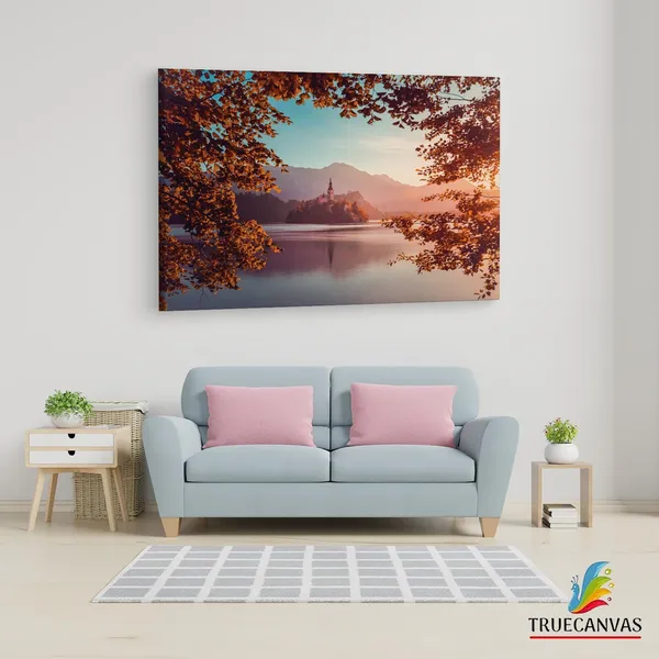Multicolor_Lake_Bled,_Wooden_Framed_Canvas_Paintings_|_For_Living_Room_|_Bedroom_|_Office_|_Gallery_|_Ready_Wall_Mount_Canvas_Wall_Art_Painting_|_Size_-_12_X_18In,_Ct0901