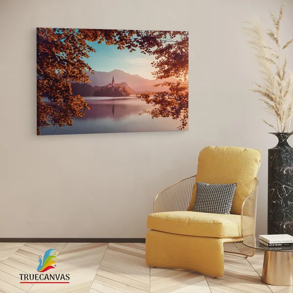 Multicolor_Lake_Bled,_Wooden_Framed_Canvas_Paintings_|_For_Living_Room_|_Bedroom_|_Office_|_Gallery_|_Ready_Wall_Mount_Canvas_Wall_Art_Painting_|_Size_-_12_X_18In,_Ct0901