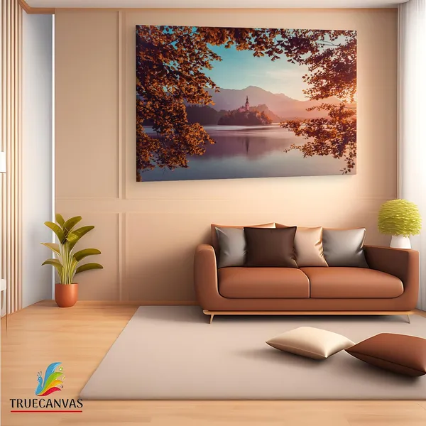 Multicolor_Lake_Bled,_Wooden_Framed_Canvas_Paintings_|_For_Living_Room_|_Bedroom_|_Office_|_Gallery_|_Ready_Wall_Mount_Canvas_Wall_Art_Painting_|_Size_-_12_X_18In,_Ct0901