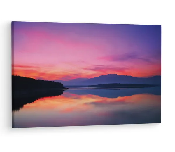 Multicolor_Evening_Of_Beautiful_Lake,_Wooden_Framed_Canvas_Paintings_|_For_Living_Room_|_Bedroom_|_Office_|_Gallery_|_Ready_Wall_Mount_Canvas_Wall_Art_Painting_|_Size_-_12_X_18In,_Ct0907