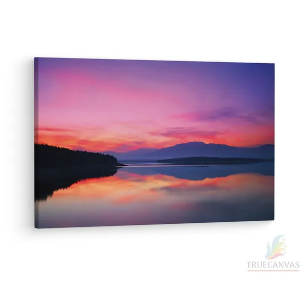 Multicolor_Evening_Of_Beautiful_Lake,_Wooden_Framed_Canvas_Paintings_|_For_Living_Room_|_Bedroom_|_Office_|_Gallery_|_Ready_Wall_Mount_Canvas_Wall_Art_Painting_|_Size_-_12_X_18In,_Ct0907