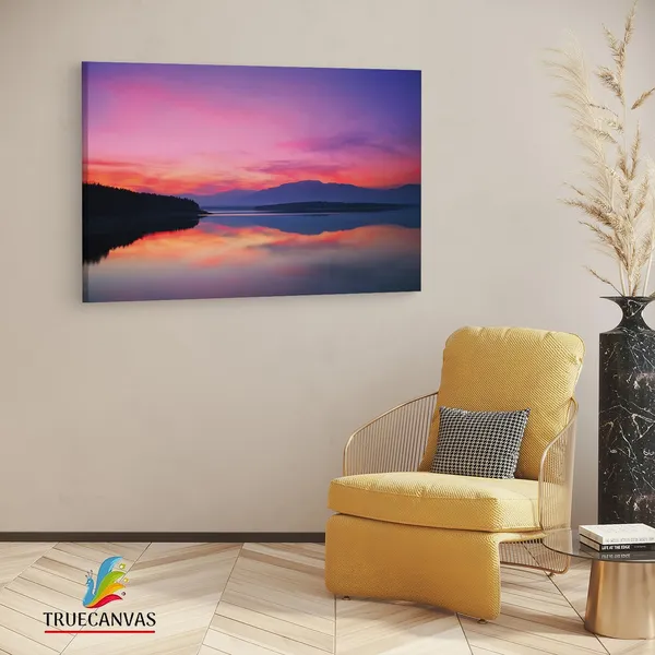 Multicolor_Evening_Of_Beautiful_Lake,_Wooden_Framed_Canvas_Paintings_|_For_Living_Room_|_Bedroom_|_Office_|_Gallery_|_Ready_Wall_Mount_Canvas_Wall_Art_Painting_|_Size_-_12_X_18In,_Ct0907
