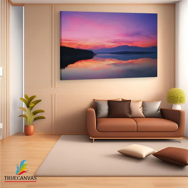 Multicolor_Evening_Of_Beautiful_Lake,_Wooden_Framed_Canvas_Paintings_|_For_Living_Room_|_Bedroom_|_Office_|_Gallery_|_Ready_Wall_Mount_Canvas_Wall_Art_Painting_|_Size_-_12_X_18In,_Ct0907