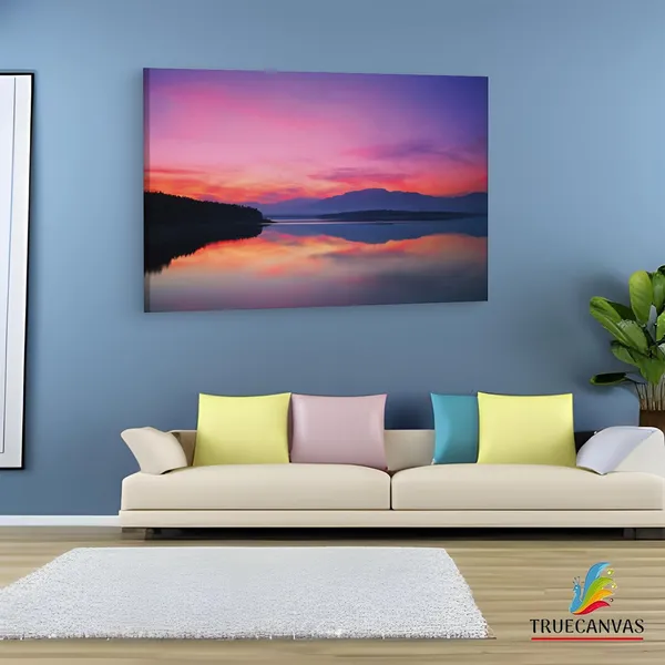 Multicolor_Evening_Of_Beautiful_Lake,_Wooden_Framed_Canvas_Paintings_|_For_Living_Room_|_Bedroom_|_Office_|_Gallery_|_Ready_Wall_Mount_Canvas_Wall_Art_Painting_|_Size_-_12_X_18In,_Ct0907