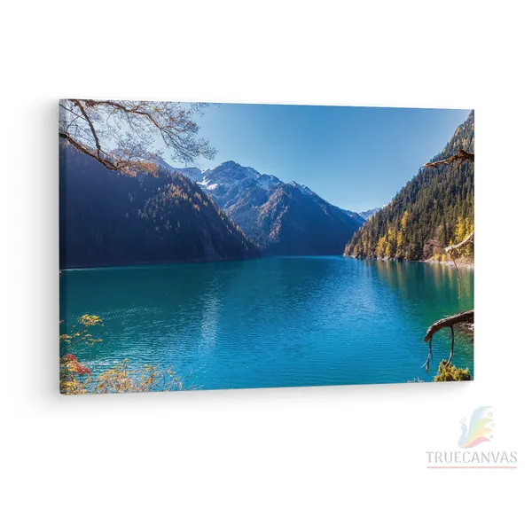 Multicolor_Jiuzhaigou_Lake,_Wooden_Framed_Canvas_Paintings_|_For_Living_Room_|_Bedroom_|_Office_|_Gallery_|_Ready_Wall_Mount_Canvas_Wall_Art_Painting_|_Size_-_12_X_18In,_Ct0910