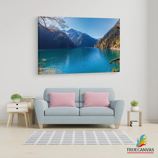 Multicolor_Jiuzhaigou_Lake,_Wooden_Framed_Canvas_Paintings_|_For_Living_Room_|_Bedroom_|_Office_|_Gallery_|_Ready_Wall_Mount_Canvas_Wall_Art_Painting_|_Size_-_12_X_18In,_Ct0910