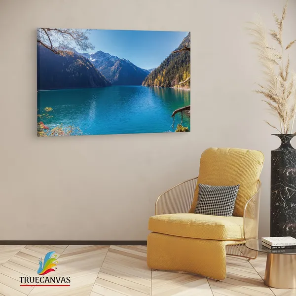 Multicolor_Jiuzhaigou_Lake,_Wooden_Framed_Canvas_Paintings_|_For_Living_Room_|_Bedroom_|_Office_|_Gallery_|_Ready_Wall_Mount_Canvas_Wall_Art_Painting_|_Size_-_12_X_18In,_Ct0910