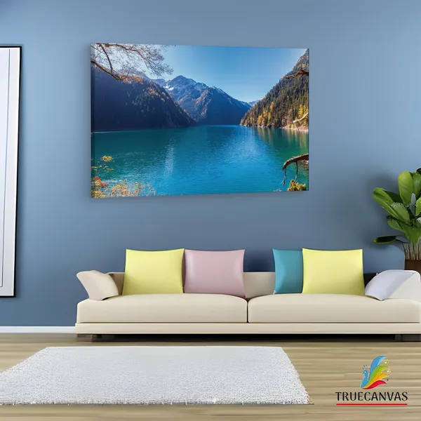 Multicolor_Jiuzhaigou_Lake,_Wooden_Framed_Canvas_Paintings_|_For_Living_Room_|_Bedroom_|_Office_|_Gallery_|_Ready_Wall_Mount_Canvas_Wall_Art_Painting_|_Size_-_12_X_18In,_Ct0910