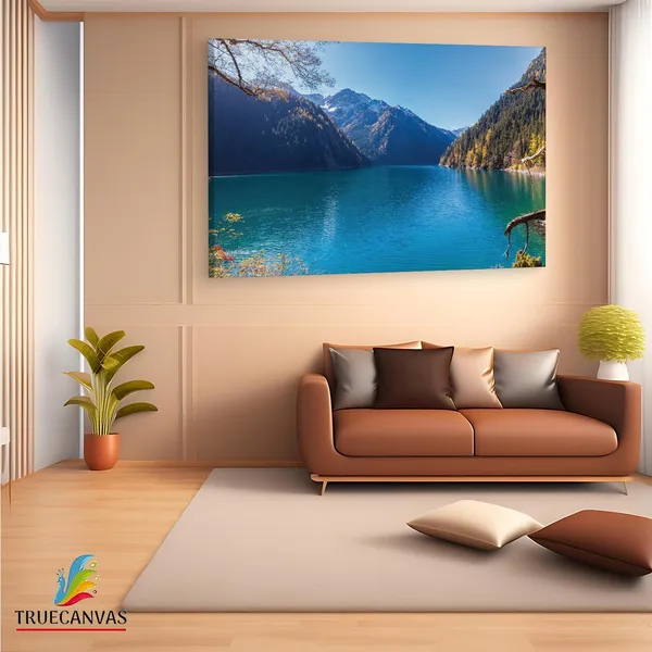Multicolor_Jiuzhaigou_Lake,_Wooden_Framed_Canvas_Paintings_|_For_Living_Room_|_Bedroom_|_Office_|_Gallery_|_Ready_Wall_Mount_Canvas_Wall_Art_Painting_|_Size_-_12_X_18In,_Ct0910