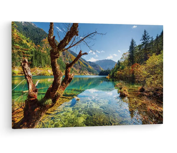 Multicolor_Arrow_Bamboo_Lake_Fall,_Wooden_Framed_Canvas_Paintings_|_For_Living_Room_|_Bedroom_|_Office_|_Gallery_|_Ready_Wall_Mount_Canvas_Wall_Art_Painting_|_Size_-_12_X_18In,_Ct0915