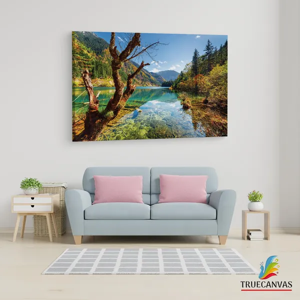 Multicolor_Arrow_Bamboo_Lake_Fall,_Wooden_Framed_Canvas_Paintings_|_For_Living_Room_|_Bedroom_|_Office_|_Gallery_|_Ready_Wall_Mount_Canvas_Wall_Art_Painting_|_Size_-_12_X_18In,_Ct0915