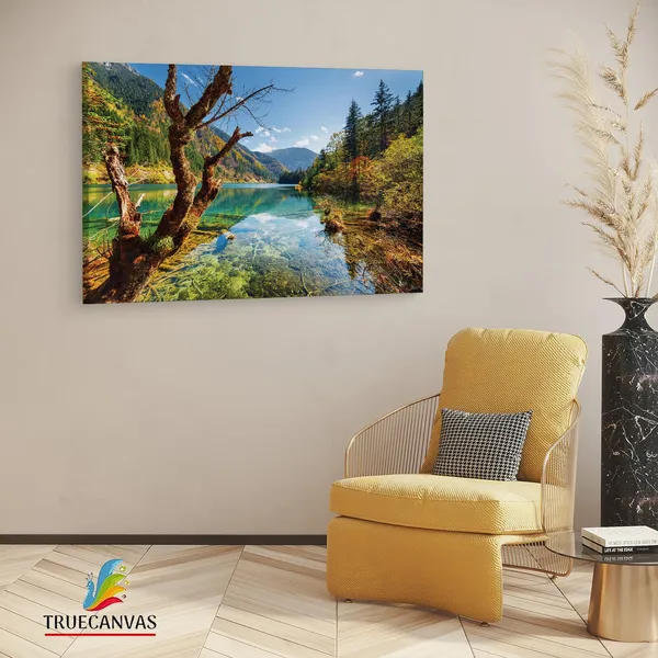 Multicolor_Arrow_Bamboo_Lake_Fall,_Wooden_Framed_Canvas_Paintings_|_For_Living_Room_|_Bedroom_|_Office_|_Gallery_|_Ready_Wall_Mount_Canvas_Wall_Art_Painting_|_Size_-_12_X_18In,_Ct0915