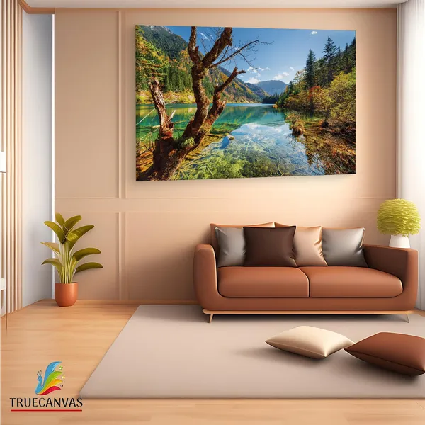 Multicolor_Arrow_Bamboo_Lake_Fall,_Wooden_Framed_Canvas_Paintings_|_For_Living_Room_|_Bedroom_|_Office_|_Gallery_|_Ready_Wall_Mount_Canvas_Wall_Art_Painting_|_Size_-_12_X_18In,_Ct0915