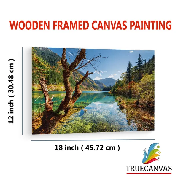 Multicolor_Arrow_Bamboo_Lake_Fall,_Wooden_Framed_Canvas_Paintings_|_For_Living_Room_|_Bedroom_|_Office_|_Gallery_|_Ready_Wall_Mount_Canvas_Wall_Art_Painting_|_Size_-_12_X_18In,_Ct0915