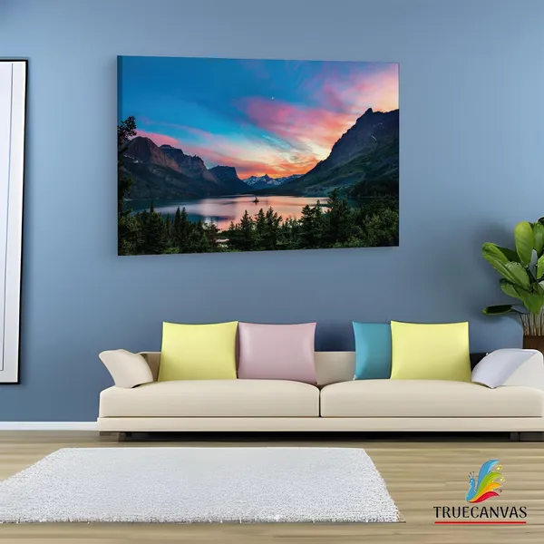 Multicolor_Saint_Mary_Lake,_Wooden_Framed_Canvas_Paintings_|_For_Living_Room_|_Bedroom_|_Office_|_Gallery_|_Ready_Wall_Mount_Canvas_Wall_Art_Painting_|_Size_-_12_X_18In,_Ct0918