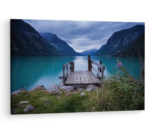 Multicolor_Norway_Sea_Lake,_Wooden_Framed_Canvas_Paintings_|_For_Living_Room_|_Bedroom_|_Office_|_Gallery_|_Ready_Wall_Mount_Canvas_Wall_Art_Painting_|_Size_-_12_X_18In,_Ct0919