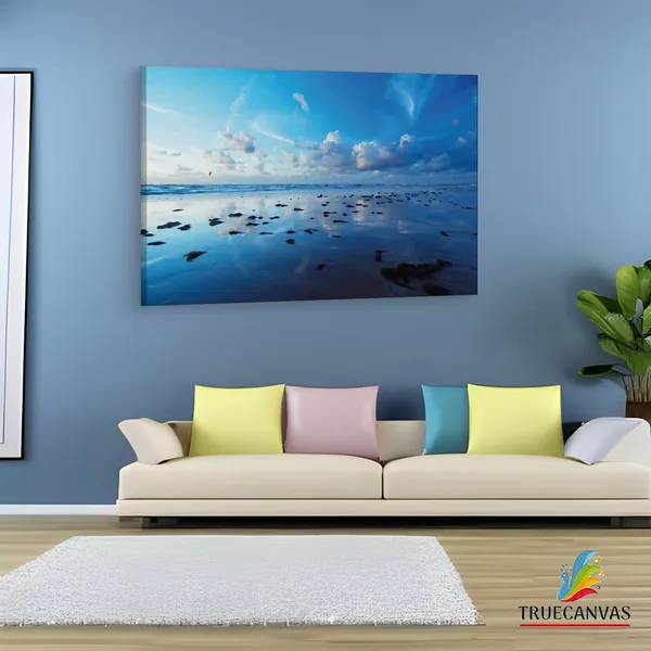 Multicolor_Glasslike,_Rocks,_Ocean,_Bonito,_Wooden_Framed_Canvas_Paintings_|_For_Living_Room_|_Bedroom_|_Office_|_Gallery_|_Ready_Wall_Mount_Canvas_Wall_Art_Painting_|_Size_-_12_X_18In,_Ct0921