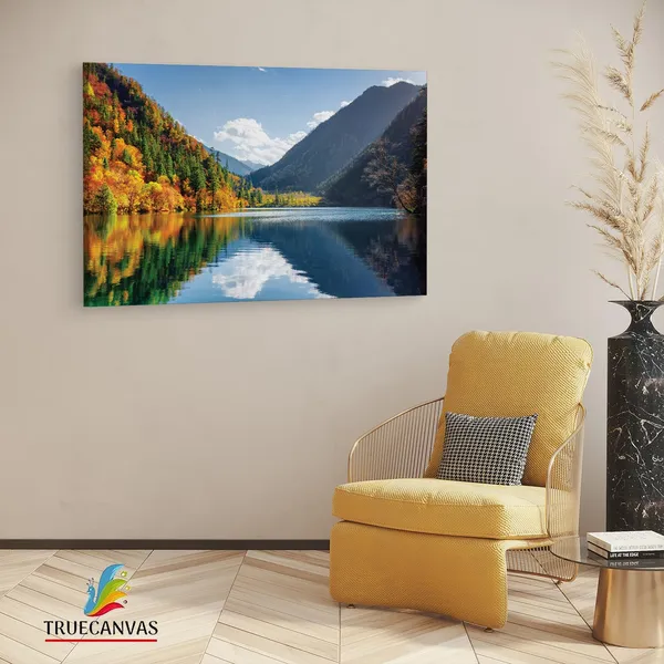 Multicolor_Jiuzhai_Valley_National_Park,_Wooden_Framed_Canvas_Paintings_|_For_Living_Room_|_Bedroom_|_Office_|_Gallery_|_Ready_Wall_Mount_Canvas_Wall_Art_Painting_|_Size_-_12_X_18In,_Ct0930