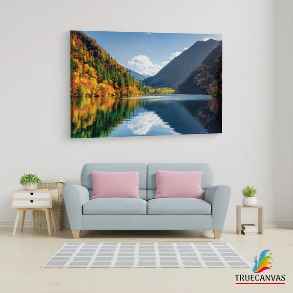 Multicolor_Jiuzhai_Valley_National_Park,_Wooden_Framed_Canvas_Paintings_|_For_Living_Room_|_Bedroom_|_Office_|_Gallery_|_Ready_Wall_Mount_Canvas_Wall_Art_Painting_|_Size_-_12_X_18In,_Ct0930