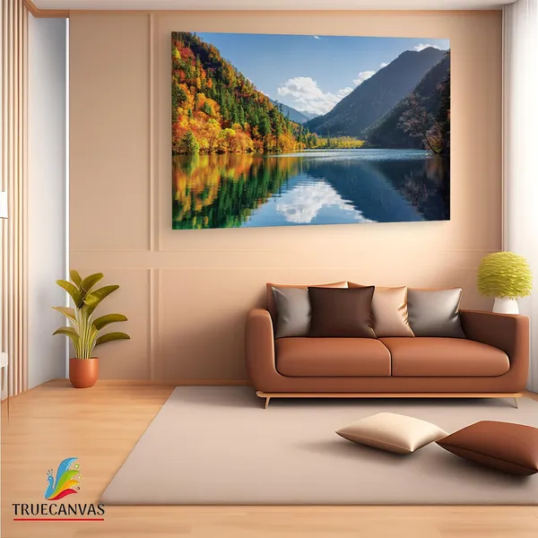 Multicolor_Jiuzhai_Valley_National_Park,_Wooden_Framed_Canvas_Paintings_|_For_Living_Room_|_Bedroom_|_Office_|_Gallery_|_Ready_Wall_Mount_Canvas_Wall_Art_Painting_|_Size_-_12_X_18In,_Ct0930