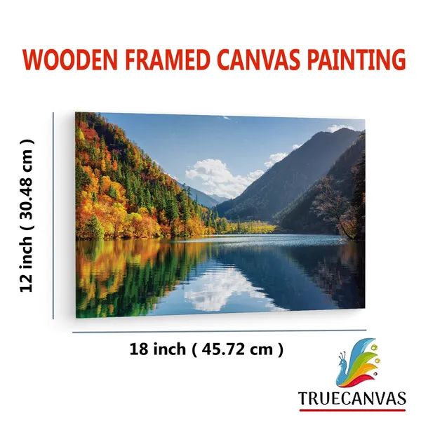 Multicolor_Jiuzhai_Valley_National_Park,_Wooden_Framed_Canvas_Paintings_|_For_Living_Room_|_Bedroom_|_Office_|_Gallery_|_Ready_Wall_Mount_Canvas_Wall_Art_Painting_|_Size_-_12_X_18In,_Ct0930