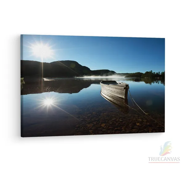 Multicolor_Bilderdepot24_Boot_Am_See,_Wooden_Framed_Canvas_Paintings_|_For_Living_Room_|_Bedroom_|_Office_|_Gallery_|_Ready_Wall_Mount_Canvas_Wall_Art_Painting_|_Size_-_12_X_18In,_Ct0936