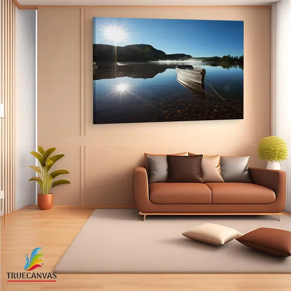 Multicolor_Bilderdepot24_Boot_Am_See,_Wooden_Framed_Canvas_Paintings_|_For_Living_Room_|_Bedroom_|_Office_|_Gallery_|_Ready_Wall_Mount_Canvas_Wall_Art_Painting_|_Size_-_12_X_18In,_Ct0936