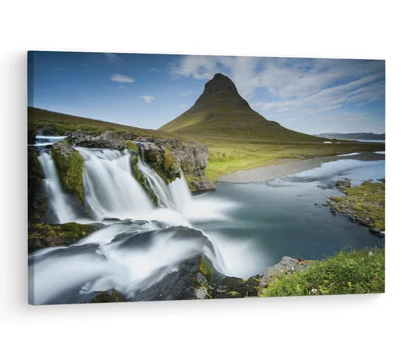 Multicolor_Kirkjufell,_Wooden_Framed_Canvas_Paintings_|_For_Living_Room_|_Bedroom_|_Office_|_Gallery_|_Ready_Wall_Mount_Canvas_Wall_Art_Painting_|_Size_-_12_X_18In,_Ct0946