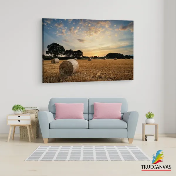 Multicolor_Hay_Bales,_Wooden_Framed_Canvas_Paintings_|_For_Living_Room_|_Bedroom_|_Office_|_Gallery_|_Ready_Wall_Mount_Canvas_Wall_Art_Painting_|_Size_-_12_X_18In,_Ct0947