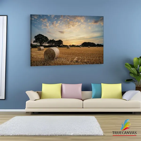 Multicolor_Hay_Bales,_Wooden_Framed_Canvas_Paintings_|_For_Living_Room_|_Bedroom_|_Office_|_Gallery_|_Ready_Wall_Mount_Canvas_Wall_Art_Painting_|_Size_-_12_X_18In,_Ct0947