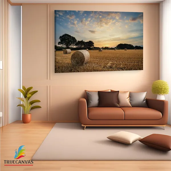 Multicolor_Hay_Bales,_Wooden_Framed_Canvas_Paintings_|_For_Living_Room_|_Bedroom_|_Office_|_Gallery_|_Ready_Wall_Mount_Canvas_Wall_Art_Painting_|_Size_-_12_X_18In,_Ct0947