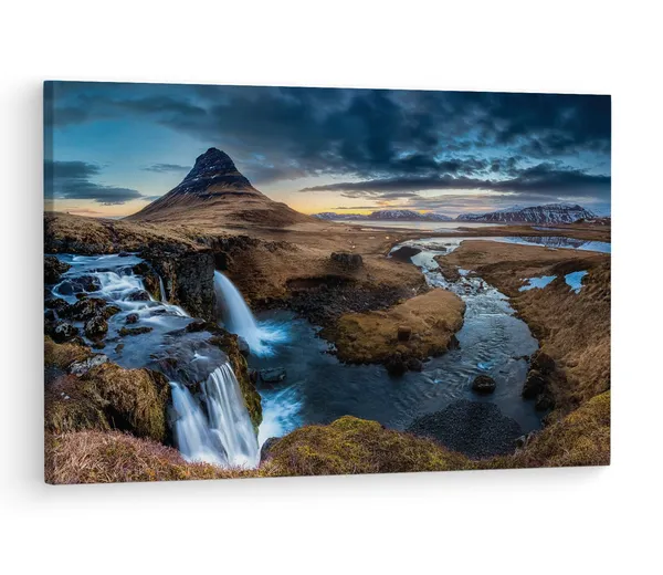 Multicolor_Kirkjufell,_Wooden_Framed_Canvas_Paintings_|_For_Living_Room_|_Bedroom_|_Office_|_Gallery_|_Ready_Wall_Mount_Canvas_Wall_Art_Painting_|_Size_-_12_X_18In,_Ct0949