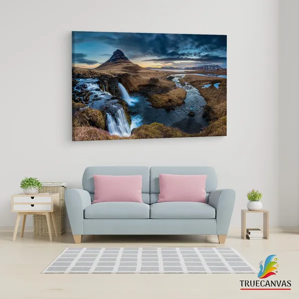 Multicolor_Kirkjufell,_Wooden_Framed_Canvas_Paintings_|_For_Living_Room_|_Bedroom_|_Office_|_Gallery_|_Ready_Wall_Mount_Canvas_Wall_Art_Painting_|_Size_-_12_X_18In,_Ct0949
