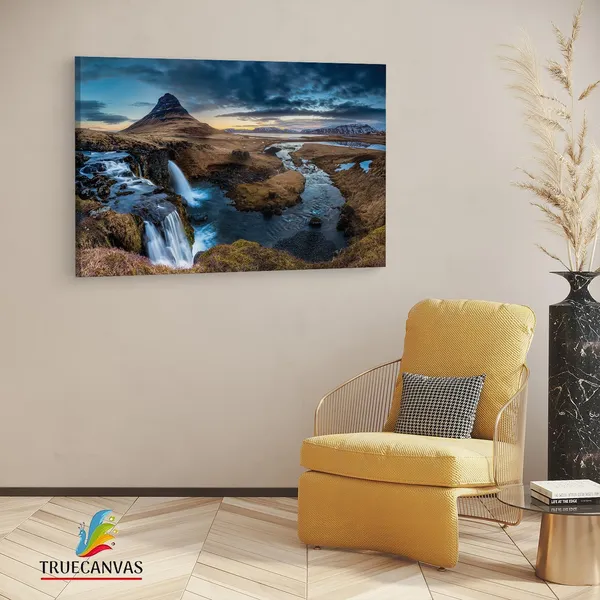 Multicolor_Kirkjufell,_Wooden_Framed_Canvas_Paintings_|_For_Living_Room_|_Bedroom_|_Office_|_Gallery_|_Ready_Wall_Mount_Canvas_Wall_Art_Painting_|_Size_-_12_X_18In,_Ct0949