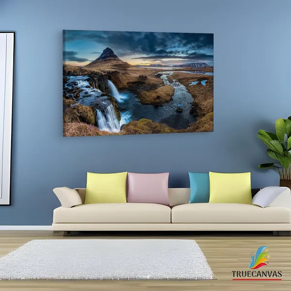 Multicolor_Kirkjufell,_Wooden_Framed_Canvas_Paintings_|_For_Living_Room_|_Bedroom_|_Office_|_Gallery_|_Ready_Wall_Mount_Canvas_Wall_Art_Painting_|_Size_-_12_X_18In,_Ct0949