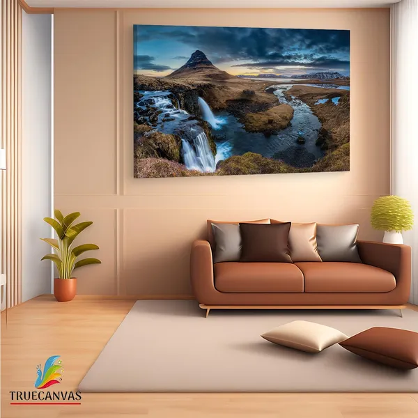 Multicolor_Kirkjufell,_Wooden_Framed_Canvas_Paintings_|_For_Living_Room_|_Bedroom_|_Office_|_Gallery_|_Ready_Wall_Mount_Canvas_Wall_Art_Painting_|_Size_-_12_X_18In,_Ct0949