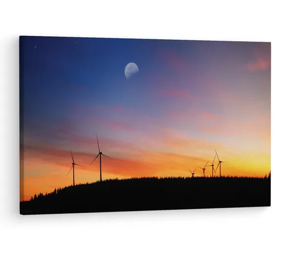 Multicolor_Sunset_Moon,_Wooden_Framed_Canvas_Paintings_|_For_Living_Room_|_Bedroom_|_Office_|_Gallery_|_Ready_Wall_Mount_Canvas_Wall_Art_Painting_|_Size_-_12_X_18In,_Ct0951