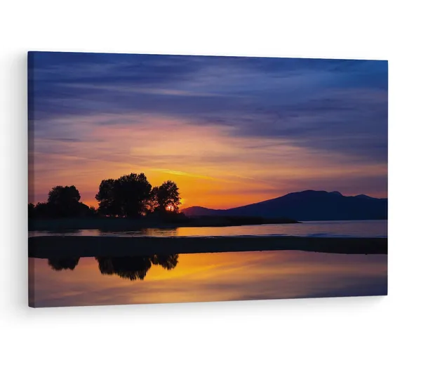 Multicolor_Quiet_Sunset_On_The_Water,_Wooden_Framed_Canvas_Paintings_|_For_Living_Room_|_Bedroom_|_Office_|_Gallery_|_Ready_Wall_Mount_Canvas_Wall_Art_Painting_|_Size_-_12_X_18In,_Ct0953
