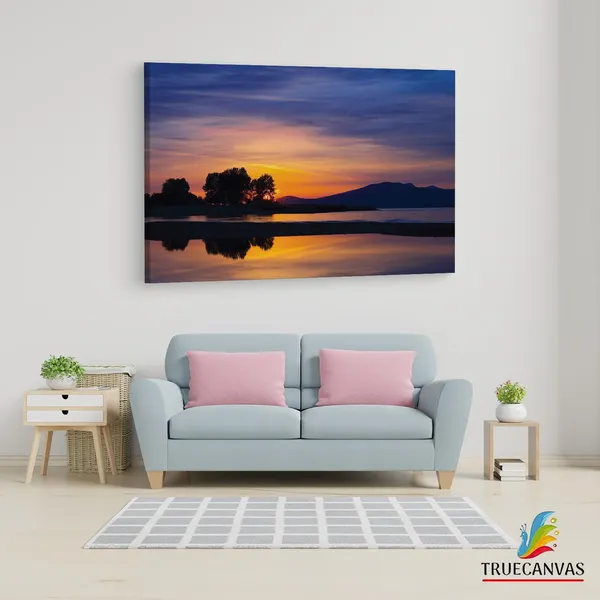 Multicolor_Quiet_Sunset_On_The_Water,_Wooden_Framed_Canvas_Paintings_|_For_Living_Room_|_Bedroom_|_Office_|_Gallery_|_Ready_Wall_Mount_Canvas_Wall_Art_Painting_|_Size_-_12_X_18In,_Ct0953