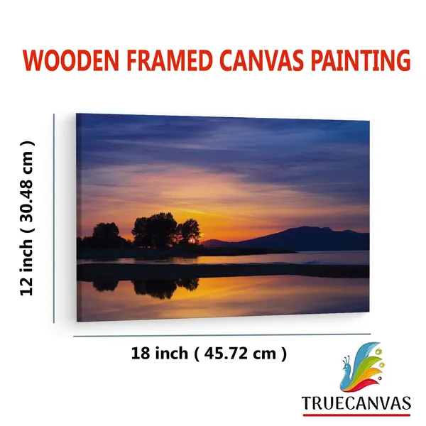 Multicolor_Quiet_Sunset_On_The_Water,_Wooden_Framed_Canvas_Paintings_|_For_Living_Room_|_Bedroom_|_Office_|_Gallery_|_Ready_Wall_Mount_Canvas_Wall_Art_Painting_|_Size_-_12_X_18In,_Ct0953
