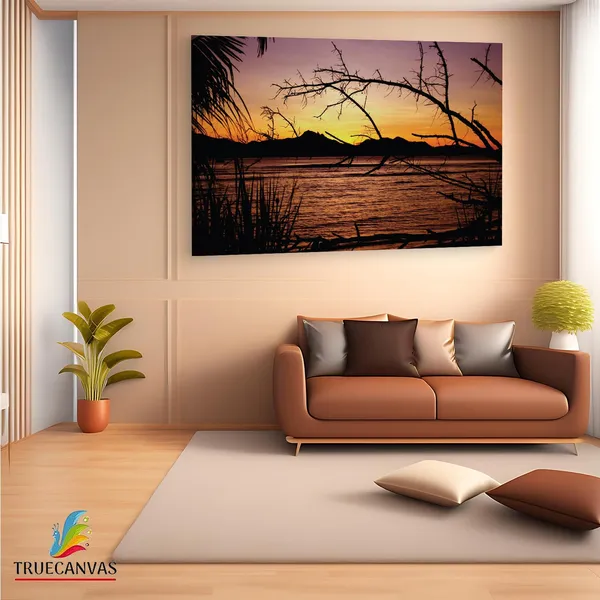 Multicolor_Sunlights_Through_The_Trees,_Wooden_Framed_Canvas_Paintings_|_For_Living_Room_|_Bedroom_|_Office_|_Gallery_|_Ready_Wall_Mount_Canvas_Wall_Art_Painting_|_Size_-_12_X_18In,_Ct0960
