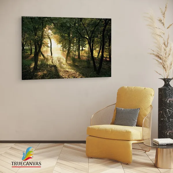 Multicolor_|_Forest_Summer_Sun,_Wooden_Framed_Canvas_Paintings_|_For_Living_Room_|_Bedroom_|_Office_|_Gallery_|_Ready_Wall_Mount_Canvas_Wall_Art_Painting_|_Size_-_12_X_18In,_Ct0961