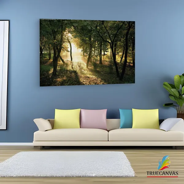 Multicolor_|_Forest_Summer_Sun,_Wooden_Framed_Canvas_Paintings_|_For_Living_Room_|_Bedroom_|_Office_|_Gallery_|_Ready_Wall_Mount_Canvas_Wall_Art_Painting_|_Size_-_12_X_18In,_Ct0961