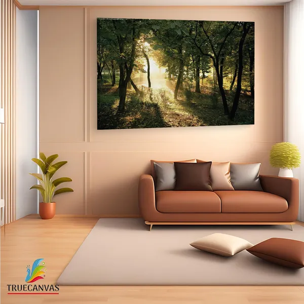 Multicolor_|_Forest_Summer_Sun,_Wooden_Framed_Canvas_Paintings_|_For_Living_Room_|_Bedroom_|_Office_|_Gallery_|_Ready_Wall_Mount_Canvas_Wall_Art_Painting_|_Size_-_12_X_18In,_Ct0961