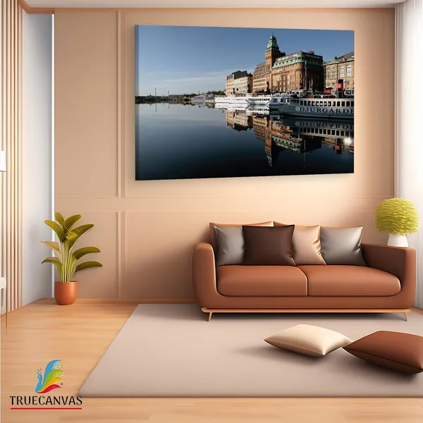 Multicolor_Stockholm_River,_Wooden_Framed_Canvas_Paintings_|_For_Living_Room_|_Bedroom_|_Office_|_Gallery_|_Ready_Wall_Mount_Canvas_Wall_Art_Painting_|_Size_-_12_X_18In,_Ct0962