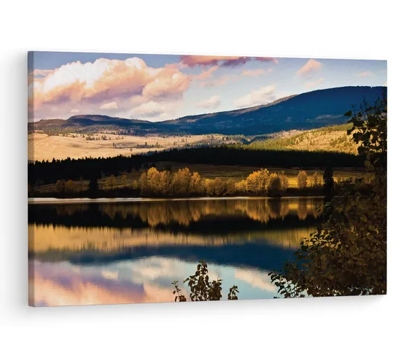 Multicolor_Bennington_Lake,_Wooden_Framed_Canvas_Paintings_|_For_Living_Room_|_Bedroom_|_Office_|_Gallery_|_Ready_Wall_Mount_Canvas_Wall_Art_Painting_|_Size_-_12_X_18In,_Ct0965