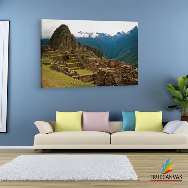 Multicolor_Machu_Picchu,_Wooden_Framed_Canvas_Paintings_|_For_Living_Room_|_Bedroom_|_Office_|_Gallery_|_Ready_Wall_Mount_Canvas_Wall_Art_Painting_|_Size_-_12_X_18In,_Ct0969