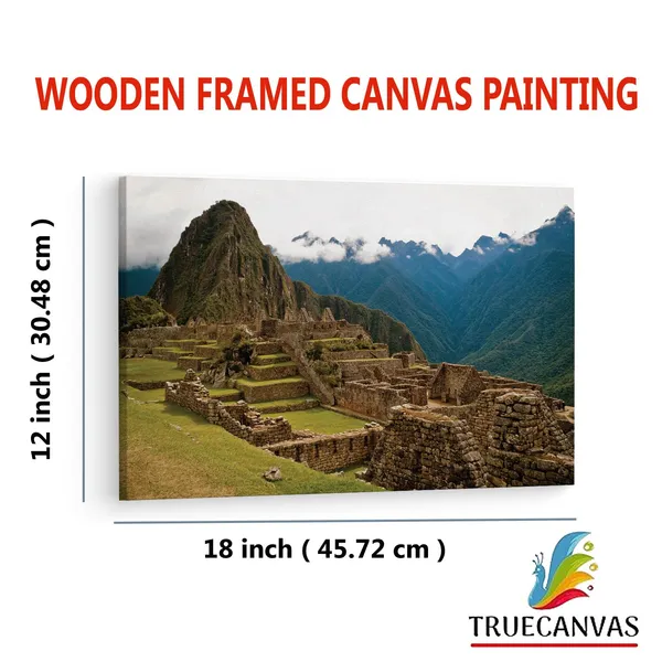Multicolor_Machu_Picchu,_Wooden_Framed_Canvas_Paintings_|_For_Living_Room_|_Bedroom_|_Office_|_Gallery_|_Ready_Wall_Mount_Canvas_Wall_Art_Painting_|_Size_-_12_X_18In,_Ct0969