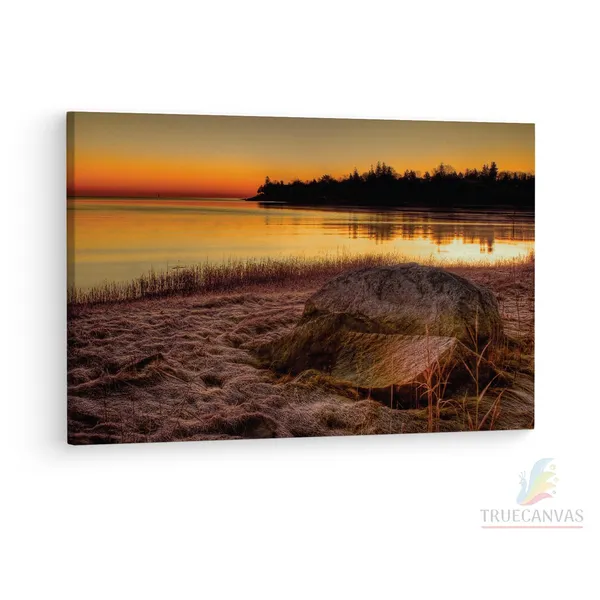 Multicolor_Sunset_On_Lake_Michigan,_Wooden_Framed_Canvas_Paintings_|_For_Living_Room_|_Bedroom_|_Office_|_Gallery_|_Ready_Wall_Mount_Canvas_Wall_Art_Painting_|_Size_-_12_X_18In,_Ct0977