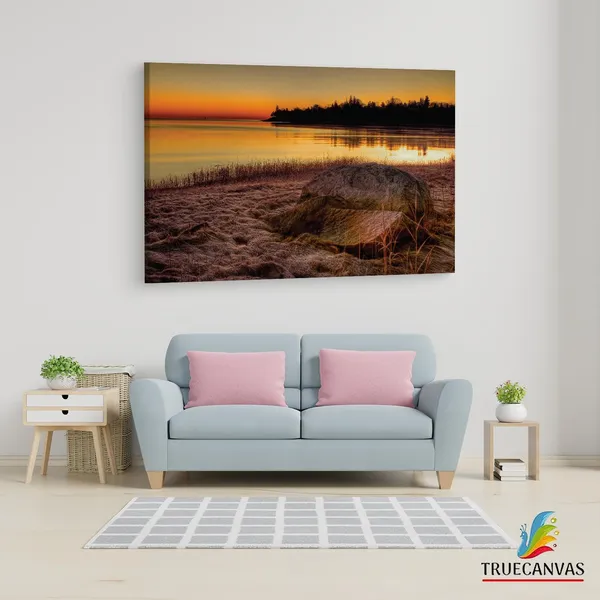 Multicolor_Sunset_On_Lake_Michigan,_Wooden_Framed_Canvas_Paintings_|_For_Living_Room_|_Bedroom_|_Office_|_Gallery_|_Ready_Wall_Mount_Canvas_Wall_Art_Painting_|_Size_-_12_X_18In,_Ct0977
